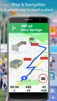 Tampilan jalan langsung GPS dan navigasi perjalana poster
