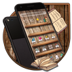 Wooden bookshelf theme