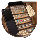 Wooden bookshelf theme APK