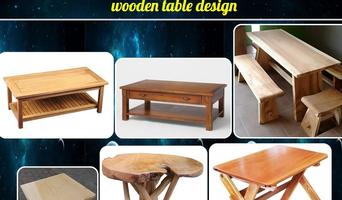 تصميم طاولة خشب الملصق