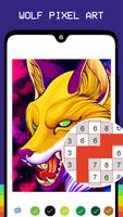 Wolf Pixel Coloring Number Art captura de pantalla 2