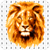 Color del león por número - Pixel Art