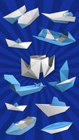 Bateaux et navires en origami Affiche