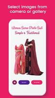 Woman Saree Photo Suit : Simple & Traditional الملصق