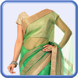 Women Transparent Saree Photo  아이콘