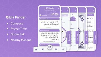 Qibla Finder & Prayer timings poster