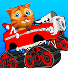 Cat Race Car Snow Drift Stunts simgesi