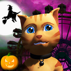 Thème Halloween Cat Parc 3D icône