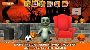 Talking Cat Leo Halloween Fun Affiche
