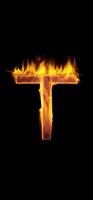 پوستر Fire Letter T Live Wallpaper