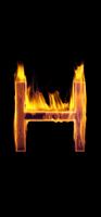 Fire Letter H Live Wallpaper-poster