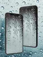 پوستر Rain glass wallpaper