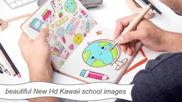 Draw cute Back to School Supplies - Kawaii drawing screenshot 1