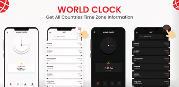世界時計：すべての国の時間と秘密のロッカー