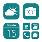 Wow Teal White - Icon Pack icône