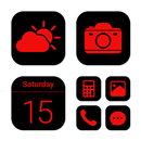 Wow Red Black Theme, Icon Pack APK