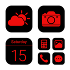 Wow Red Black Theme, Icon Pack Zeichen