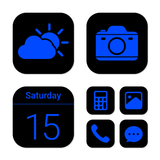 Wow Blue Dark Theme, Icon Pack