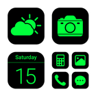 Wow Green Black - Icon Pack ícone