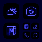Wow Blue Neon Theme, Icon Pack icône