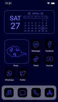 Wow Blue Neon Theme, Icon Pack Affiche