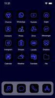 Wow Blue Neon Theme, Icon Pack capture d'écran 1