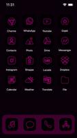 Wow Pink Neon Theme, Icon Pack capture d'écran 1