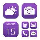 Wow Purple White - Icon Pack icono