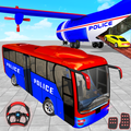US Police Bus Transport Truck: Airplane Simulator