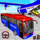US Police Bus Transport Truck: Airplane Simulator ikona