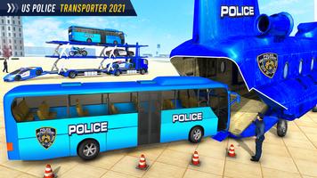 US Police Bus Transport Truck: Airplane Simulator Affiche