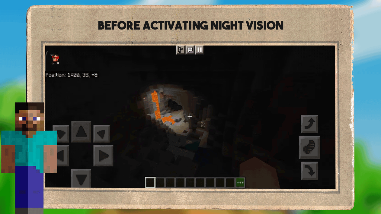 Texture Night Vision Mod MCPE screenshot 1