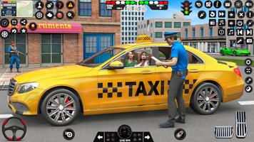penumpang ambil taksi simulasi poster