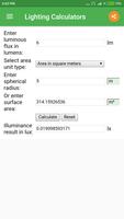 Lighting Calculator capture d'écran 3