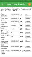 Power Conversion Calculator capture d'écran 2