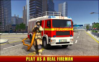 Firefighter Simulator Games الملصق