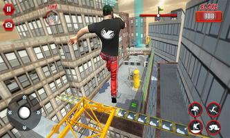 simulateur parkour sur le toit: run, flip & roll Affiche