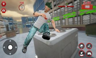 simulateur parkour sur le toit: run, flip & roll capture d'écran 1