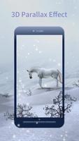 3D White Horse Affiche