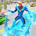 Flying Police Robot Snow Storm Hero Crime City