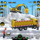 Snow Excavator Sim Crane Game أيقونة