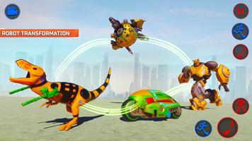 Flying Dino Robot Car Games Affiche
