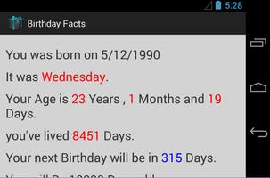Birthday Facts स्क्रीनशॉट 1