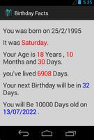 Birthday Facts स्क्रीनशॉट 2