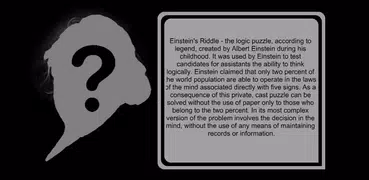Einstein's Riddles Text Puzzle