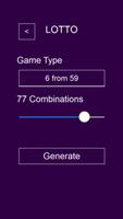 Lottery Combinations Generator ảnh chụp màn hình 2