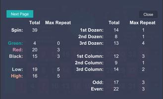 Roulette Statistics capture d'écran 1