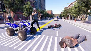 US Police ATV Quad Bike: City  poster