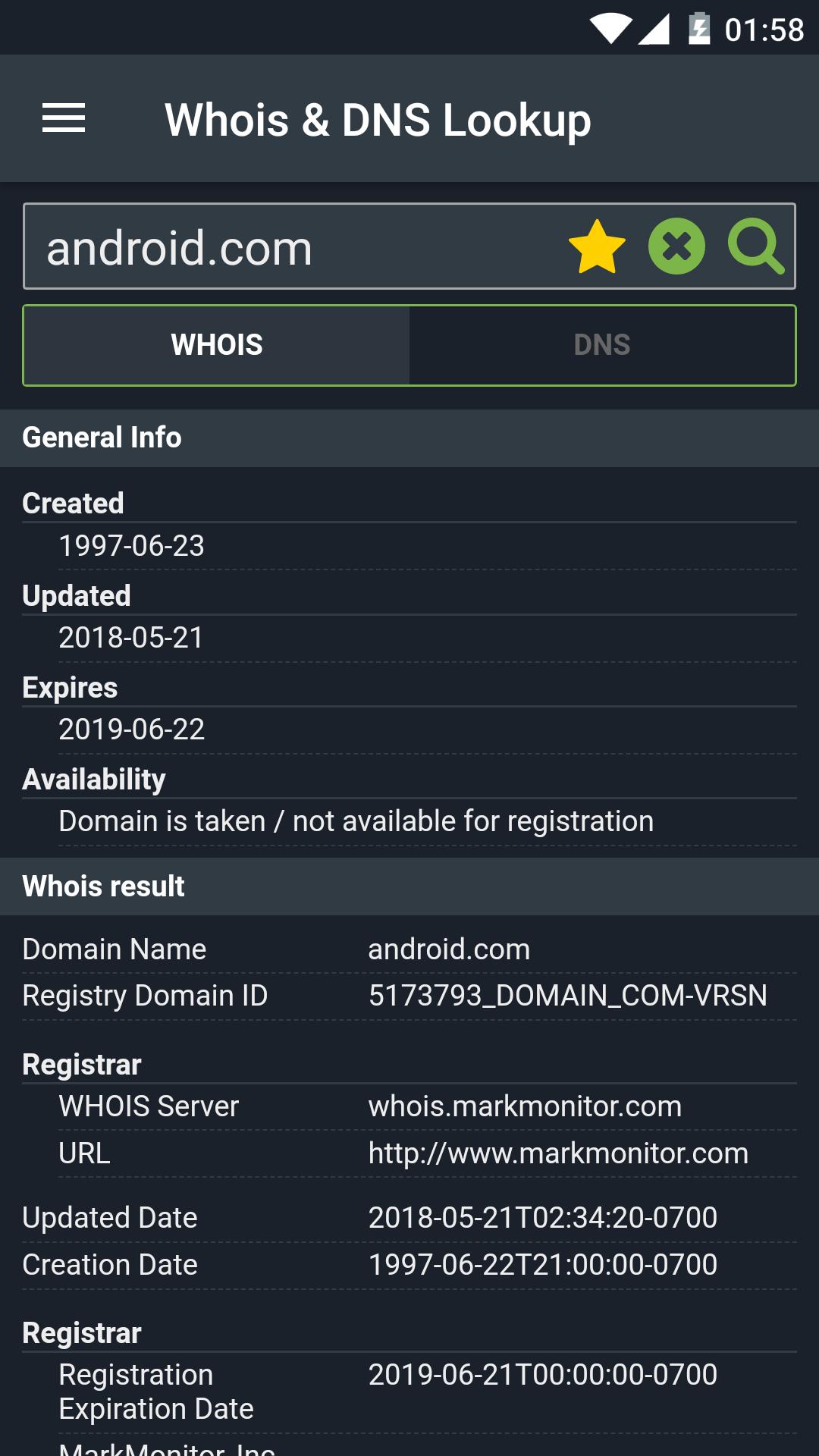 Whois domain lookup