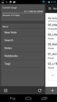 برنامه‌نما Notebook+ "Evernote" client عکس از صفحه